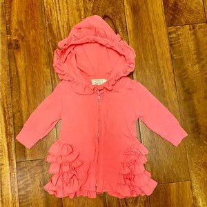 Pearl and Piggytails boutique brand pink ruffle jacket.